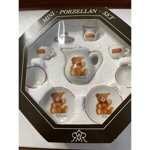 Vintage Reutter Mini Porzellan Set Dollhouse Teddy bear Handpainted 1987 Germany